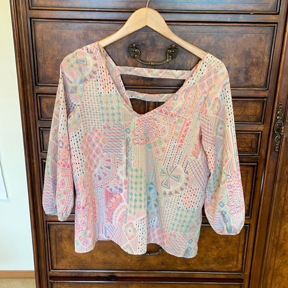 3/$15 Lovely Day long sleeve neon print top
